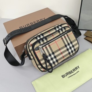Burberry Check Camera Bag Black Nylon view 3