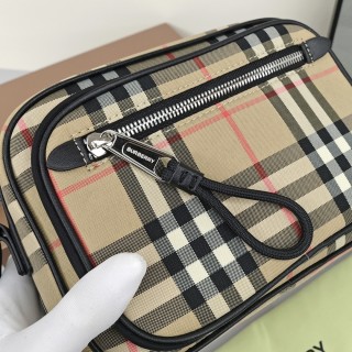 Burberry Check Camera Bag Black Nylon view 4