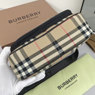 Burberry Check Camera Bag Black Nylon view 8