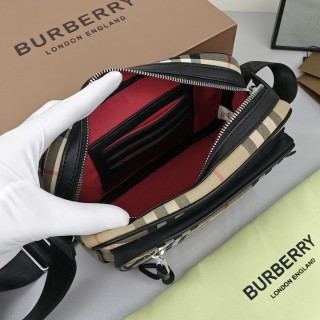 Burberry Check Camera Bag Black Nylon view 9