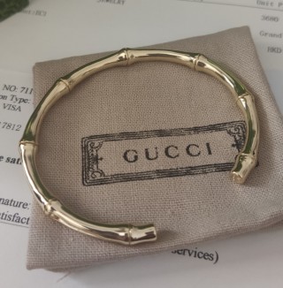 Gucci Bamboo Segmented Gold-Tone Bangle Bracelet