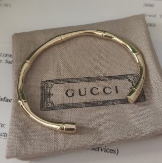 Gucci Bamboo Segmented Gold-Tone Bangle Bracelet view 2