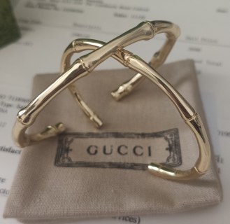 Gucci Bamboo Segmented Gold-Tone Bangle Bracelet view 4