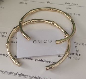 Gucci Bamboo Segmented Gold-Tone Bangle Bracelet view 6