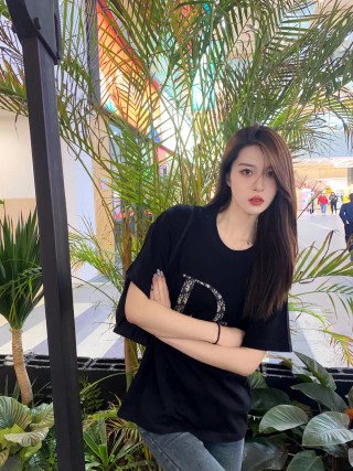 Dior Logo Embellished Black T-Shirt view 4