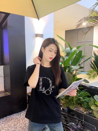 Dior Logo Embellished Black T-Shirt view 6
