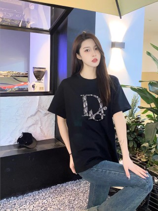 Dior Logo Embellished Black T-Shirt view 8