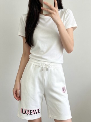 Loewe White Embroidered Shorts view 2