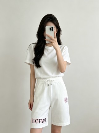 Loewe White Embroidered Shorts view 6