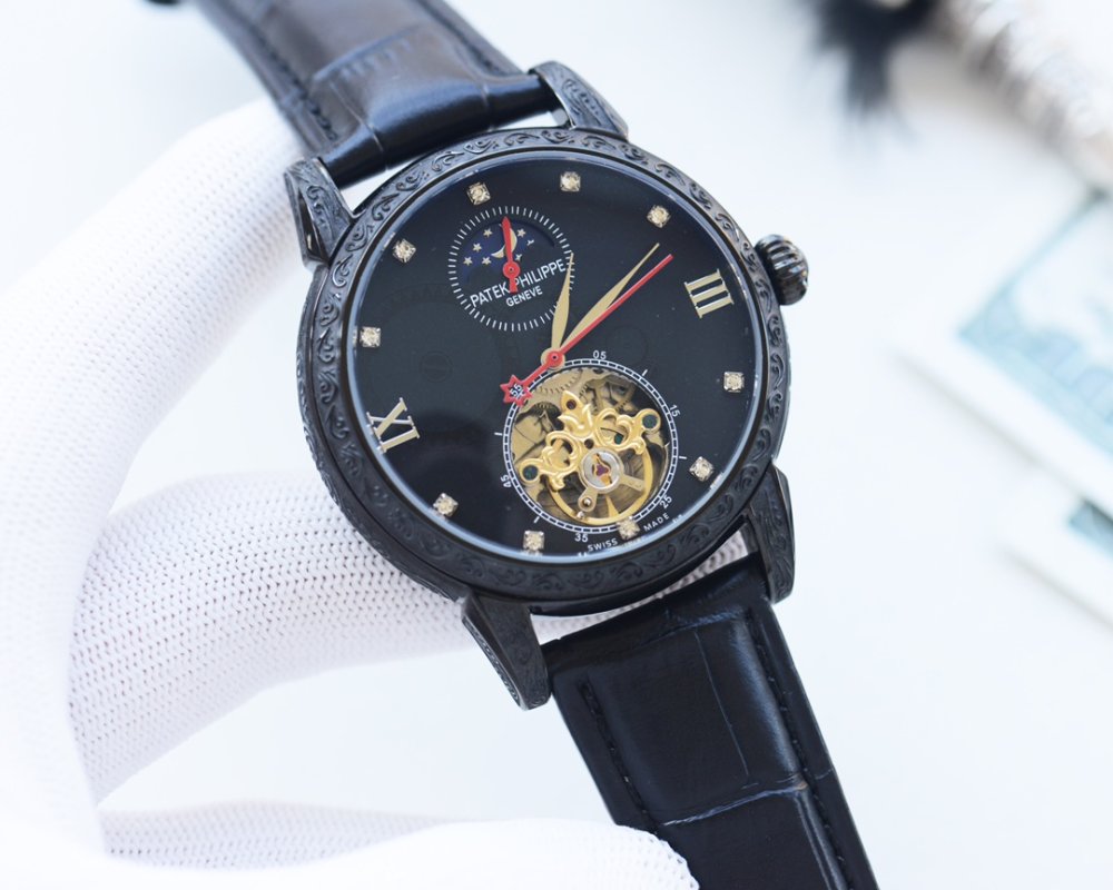 Patek Philippe Skeleton Automatic Black Dial Men's Watch 42mm