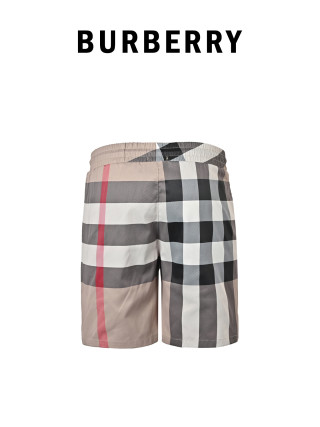 Burberry Check Shorts Black White Red view 2