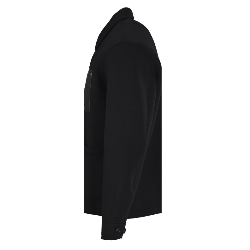 Stone Island Charcoal Grey Overshirt Jacket with Woven Pocket view