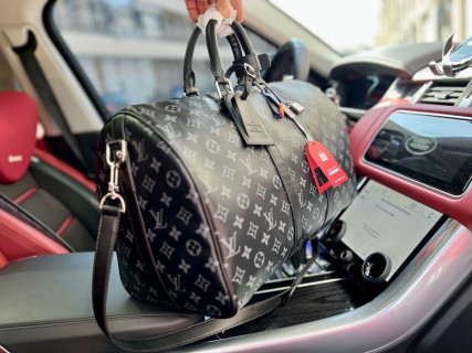 Louis Vuitton Keepall 45 Monogram Canvas Travel Bag Black view 2