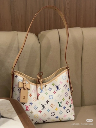 Louis Vuitton Multicolore Monogram Carryall Shoulder Bag - Cream