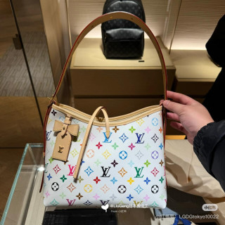Louis Vuitton Multicolore Monogram Carryall Shoulder Bag - Cream view 3