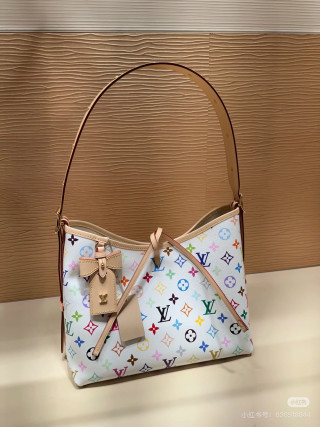 Louis Vuitton Multicolore Monogram Carryall Shoulder Bag - Cream view 5