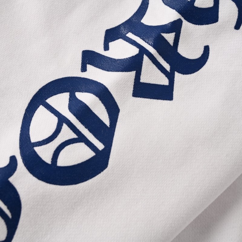 Chrome Hearts White Zip Hoodie with Gothic Sleeve Print view