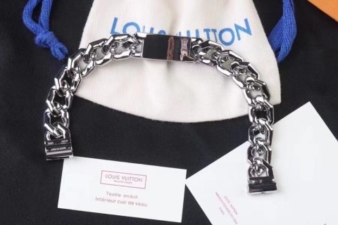 Louis Vuitton LV Blue Enamel Chain Link Bracelet view 7