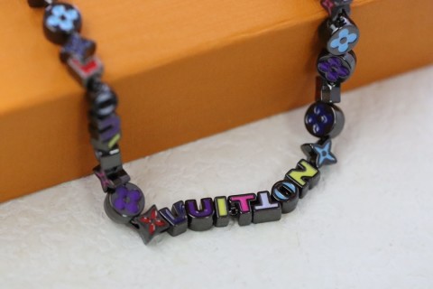Louis Vuitton Monogram Colors Enamel Flower Necklace - Silver view 6