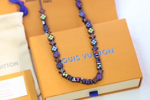 Louis Vuitton Monogram Colors Enamel Flower Necklace - Silver view 7