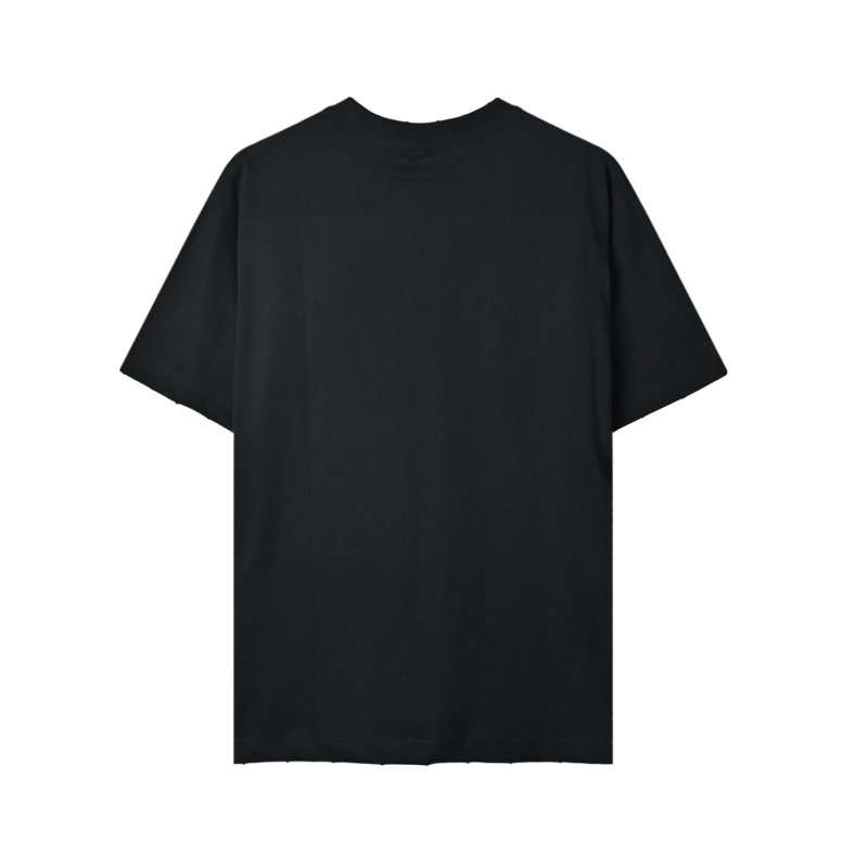 Balenciaga BB Logo Red Embroidered Black T-Shirt view
