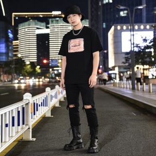 Dolce & Gabbana Tan Patch Logo Black T-Shirt view 4