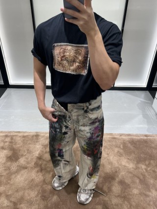Dolce & Gabbana Tan Patch Logo Black T-Shirt view 6