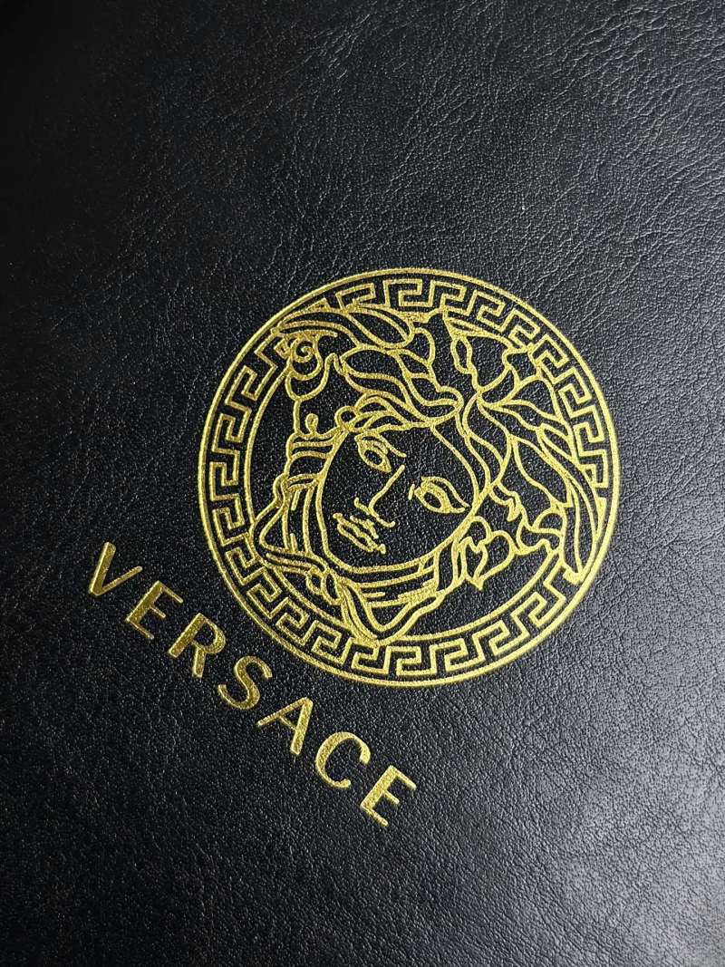 Versace Medusa Gold Foil Black Leather Notebook