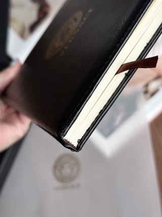 Versace Medusa Gold Foil Black Leather Notebook view 3