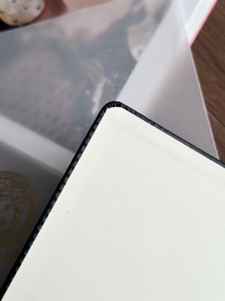 Versace Medusa Gold Foil Black Leather Notebook view 4