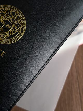 Versace Medusa Gold Foil Black Leather Notebook view 5