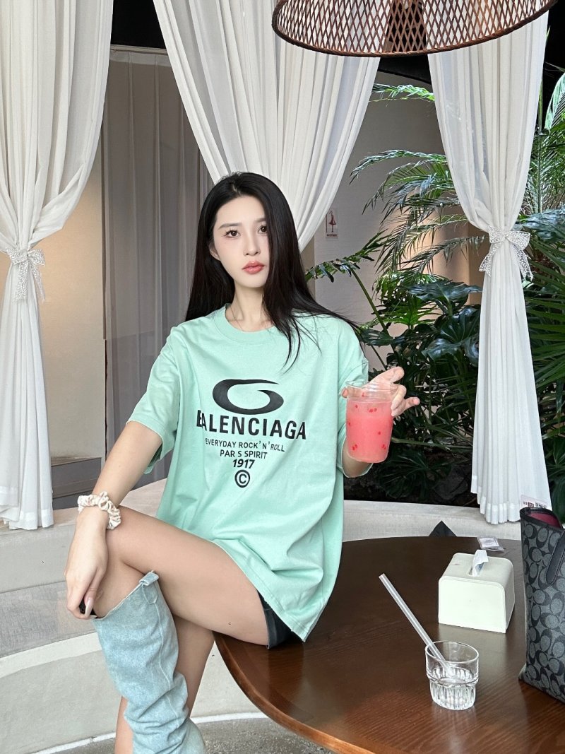 Balenciaga Everyday Rock N Roll Mint Green T-Shirt view