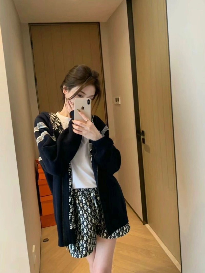 Dior Monogram Wool Blend Cardigan Jacket Black