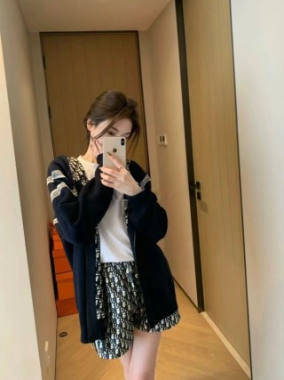 Dior Monogram Wool Blend Cardigan Jacket Black