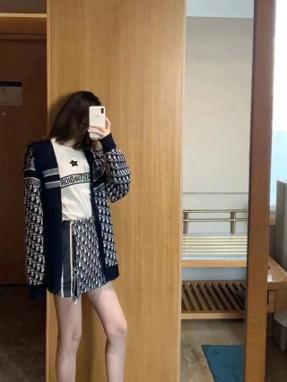 Dior Monogram Wool Blend Cardigan Jacket Black view 5