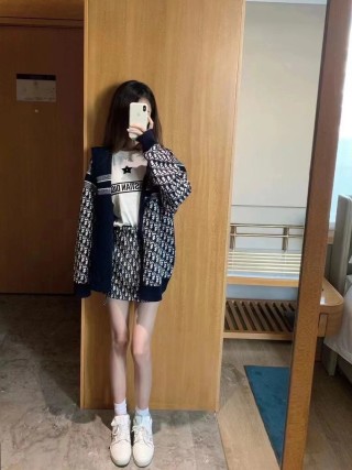 Dior Monogram Wool Blend Cardigan Jacket Black view 6