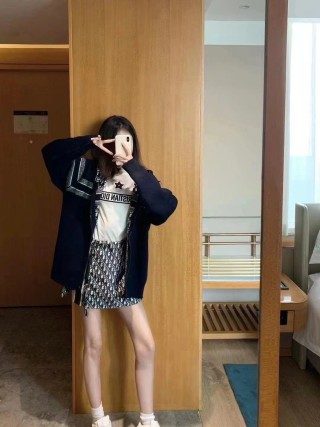 Dior Monogram Wool Blend Cardigan Jacket Black view 7