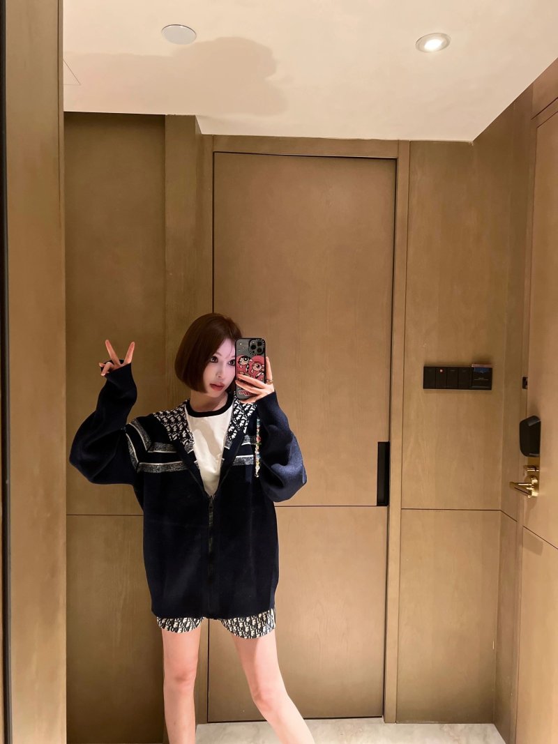 Dior Monogram Wool Blend Cardigan Jacket Black view
