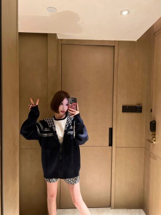 Dior Monogram Wool Blend Cardigan Jacket Black view 8