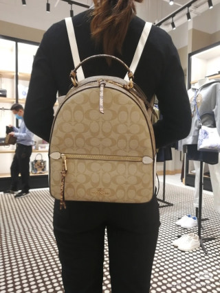 Coach Signature Beige Backpack