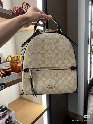 Coach Signature Beige Backpack view 7