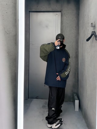 Balenciaga Oversized Track Jacket Black Olive view 5