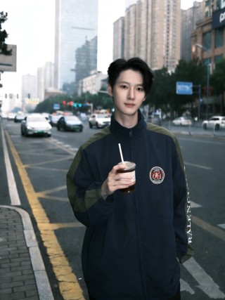 Balenciaga Oversized Track Jacket Black Olive view 7