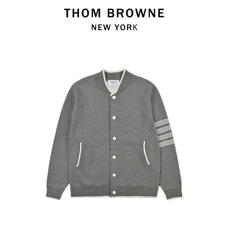 Thom Browne Grey Anchor Cardigan Sweater view