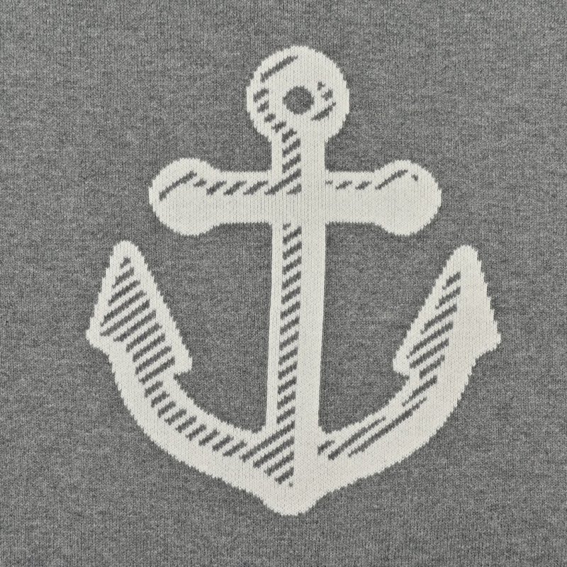 Thom Browne Grey Anchor Cardigan Sweater view