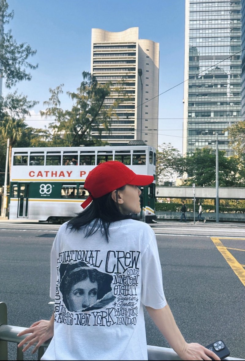 Oversized Graphic Crew Print White T-Shirt