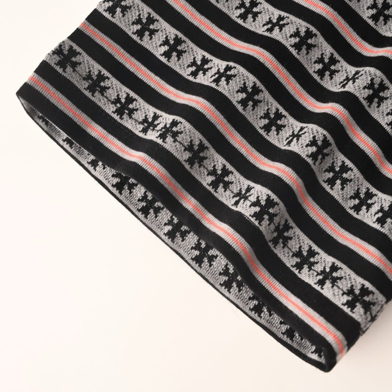 Star Pattern Striped Short Sleeve T-Shirt Black/Gray view