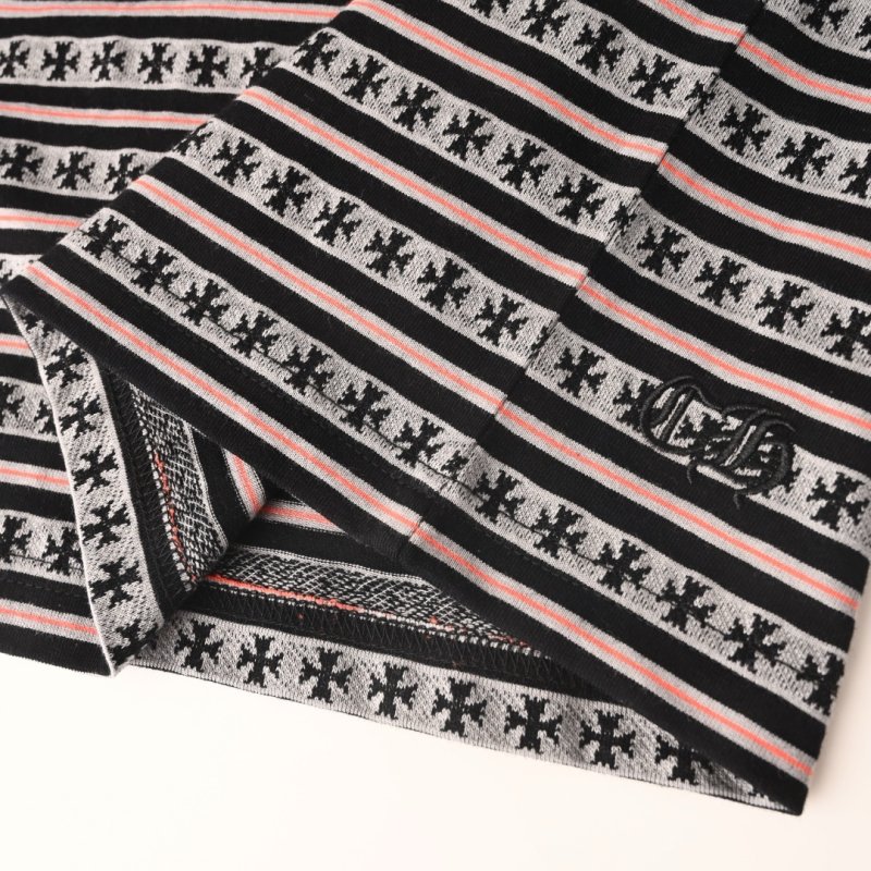 Star Pattern Striped Short Sleeve T-Shirt Black/Gray view