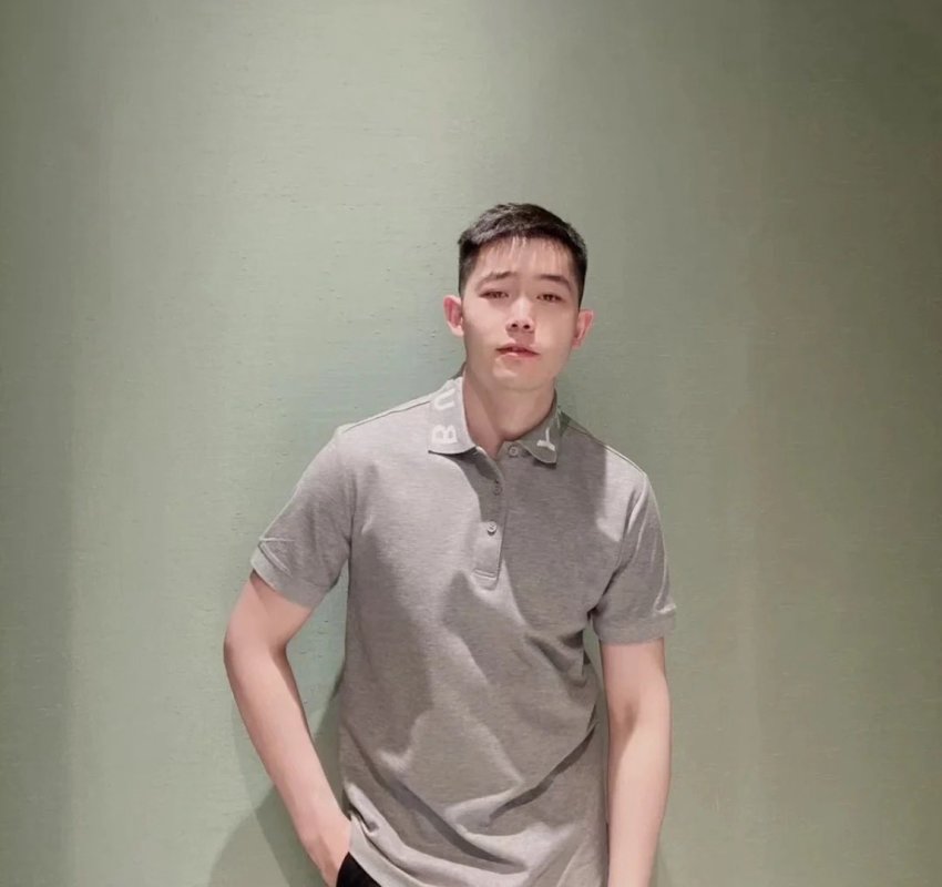 Classic Grey Polo Shirt with Contrast Collar