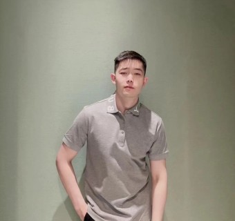 Classic Grey Polo Shirt with Contrast Collar
